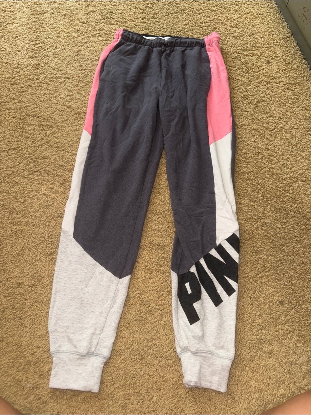 Woman’s ' Colorblock Jogger Sweatpants - Pink, Gray & Black